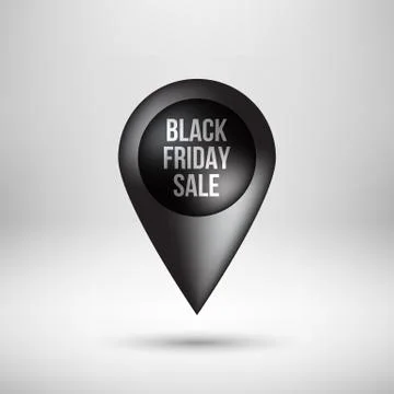Black Bubble Map Pointer Badge Stock Illustration
