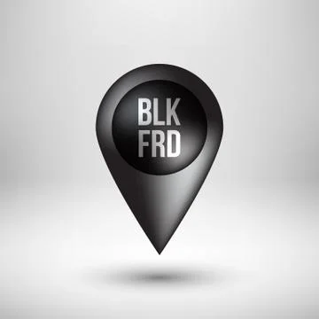 Black Bubble Map Pointer Badge Stock Illustration