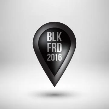 Black Bubble Map Pointer Badge Stock Illustration
