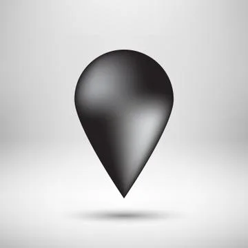 Black Bubble Map Pointer Badge Stock Illustration