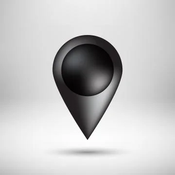 Black Bubble Map Pointer Badge Stock Illustration
