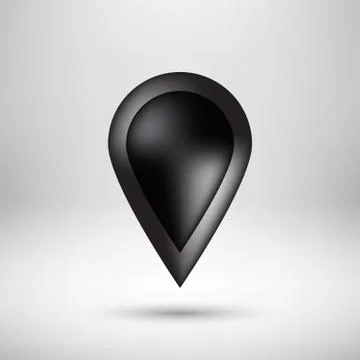 Black Bubble Map Pointer Badge Stock Illustration
