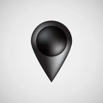 Black Bubble Map Pointer Badge Stock Illustration