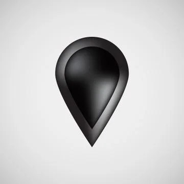 Black Bubble Map Pointer Badge Stock Illustration