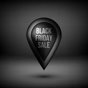 Black Bubble Map Pointer Badge Stock Illustration