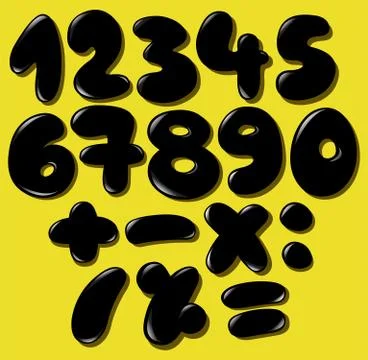 Black bubble numbers Stock Illustration