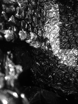 Black Bubble Wrap Plastic Texture Close Up Background Stock Photos