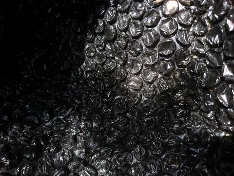Black Bubble Wrap Plastic Texture Close Up Background Stock Photos