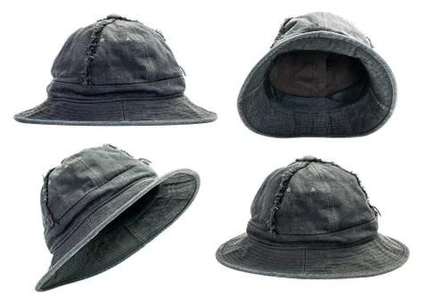 Black bucket hat Stock Photos