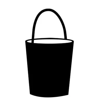 Black bucket on white Stock Illustration