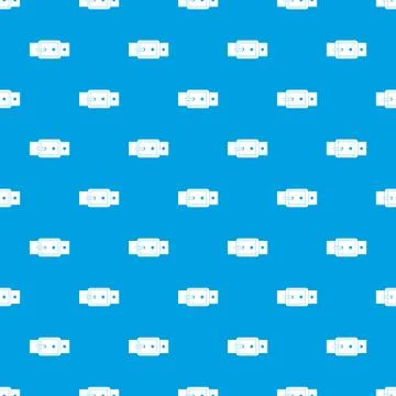 Black buckle belt pattern seamless blue Ilustração Stock
