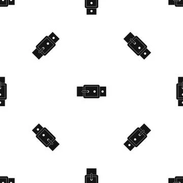 Black buckle belt pattern seamless black Ilustração Stock
