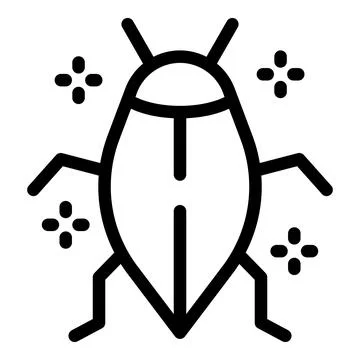 Black bug icon illustrating software debugging process Illustrazione stock