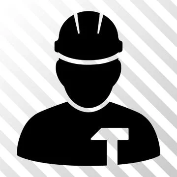 Black Builder Person Interface Toolbar Pictogram Illustrazione stock
