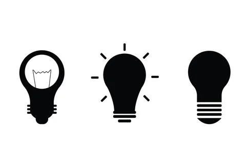 Black Bulb Vector Stock Illustration