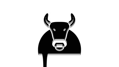 Black Bull icon isolated on white backgr... | Stock Video | Pond5