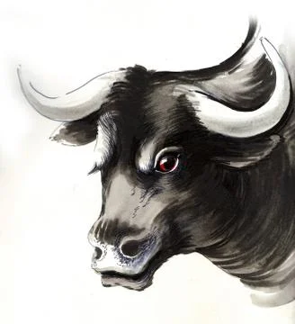 Black bull Illustrazione stock