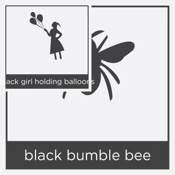 Black bumble bee icon isolated on white background Stock Illustration