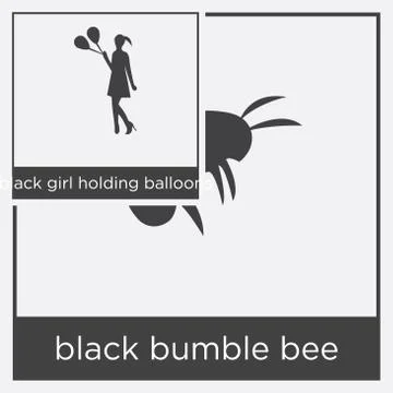Black bumble bee icon isolated on white background Stock Illustration