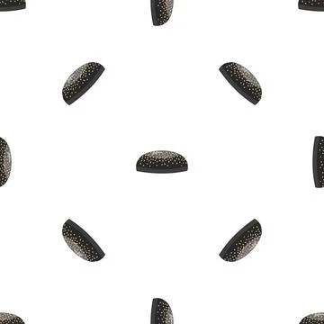 Black bun pattern seamless vector Stock Illustration
