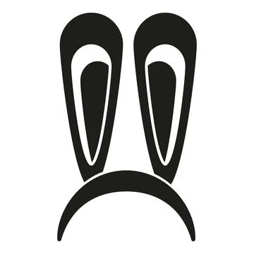 Black bunny ears headband for easter costume Stock Illustration