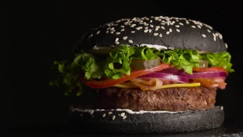Black burger 库存影片 128190027