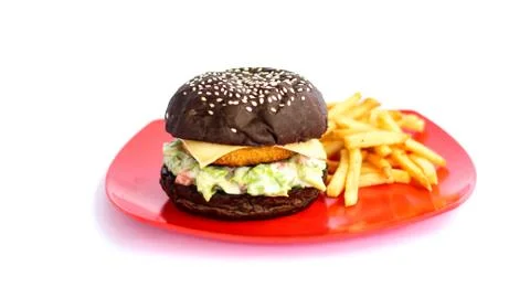 Black burger Foto stock