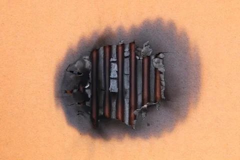 Black burn on paper for pattern Foto stock