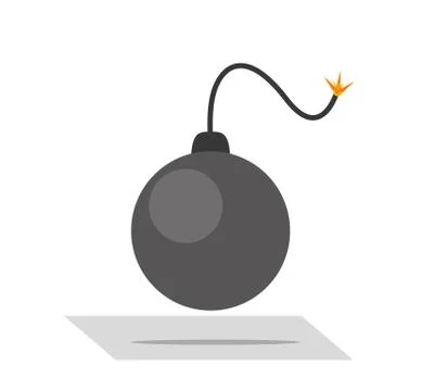 Black burning bomb Illustrazione stock