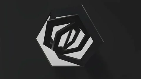 Black business background with hexagons rotating in the center of the frame. Mov Video stock 154457534