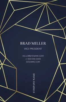 Black business card with a geometric pattern Stock Illustration