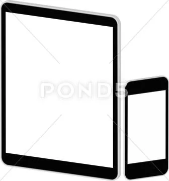 Black Business Tablet And Smart Phone Stock Illustration