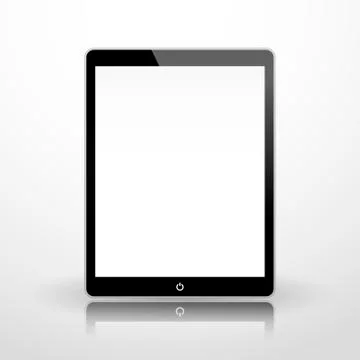 Black business tablet with power button Stock Illustration