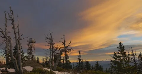 Black Butte - Evening Clouds Stock Footage 81530119