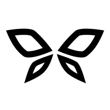 Black Butterfly Icon Stock Illustration