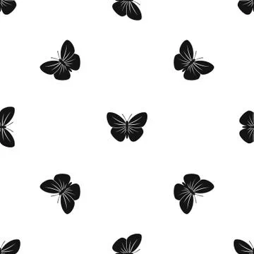 Black butterfly pattern seamless black Illustrazione stock