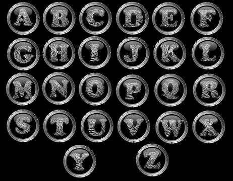 Black Button Alphabet Stock-Illustration