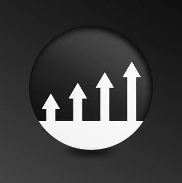 Black button with the up arrow Stock Illustration