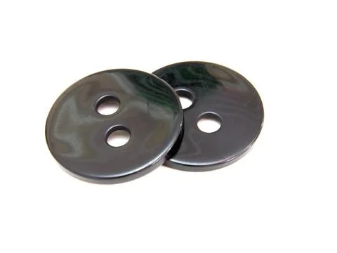 Black button isolated Two black buttons lie on a white background Copyrigh... Stock Photos