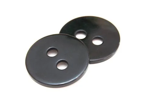 Black button isolated Two black buttons lie on a white background Copyrigh... Stock Photos