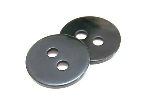 Black button isolated Two black buttons lie on a white background Copyrigh... Stock Photos