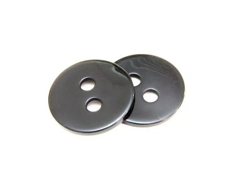 Black button isolated Two black buttons lie on a white background Copyrigh... Stock Photos