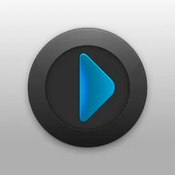 Black Button with the play icon for your project Stock Illustration