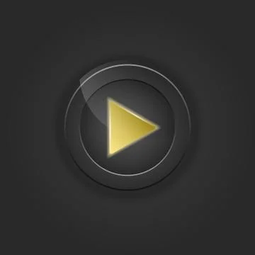 Black button play. Stock Illustration