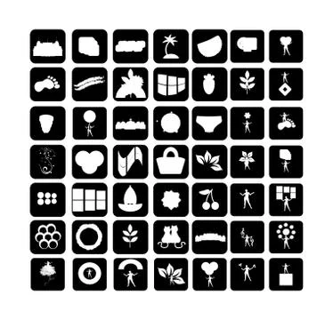 Black button set vector Stock Illustration