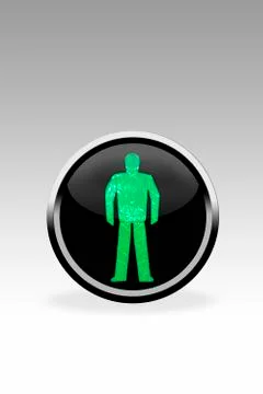 Black button showing dont walk signal, close up Stock Illustration