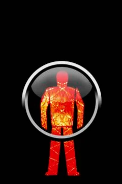 Black button showing dont walk signal, close up Stock Illustration