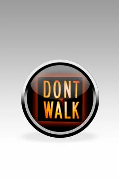 Black button showing dont walk signal, close up Stock Illustration