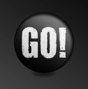 Black button with the word go Stock Illustration