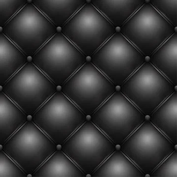 Black buttoned leather upholstery pattern texture Illustrazione stock